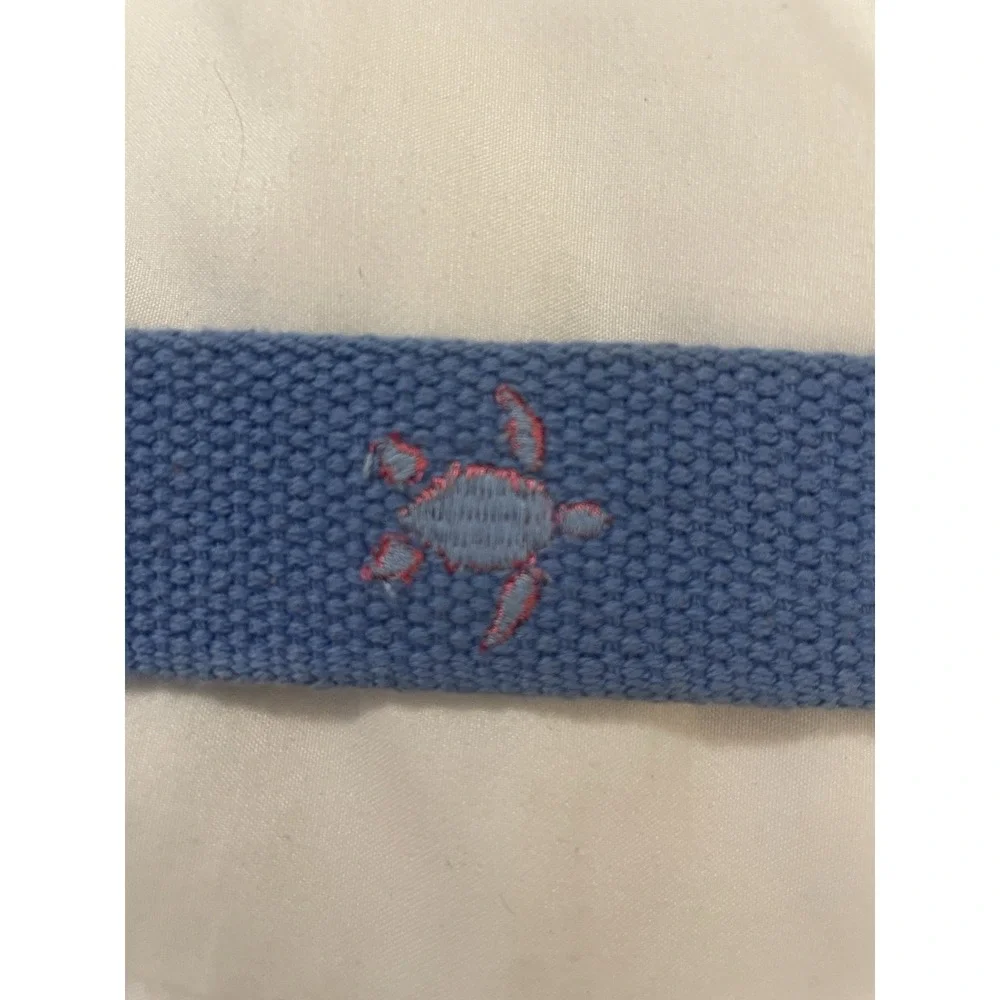 NWT! Vineyard Vines Light Blue Sea Turtle Double loop D Ring Belt Size OL Kids